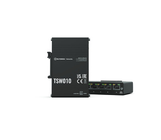 Teltonika TSW010 DIN Rain Switch 5 x Fast Ethernet (10/100) Connexion Ethernet, supportant l'alimentation via ce port (PoE) Noir