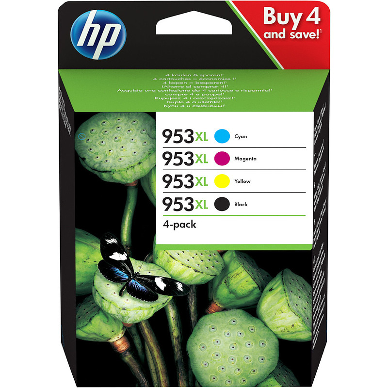 HP 953XL cartouche d'encre Original Rendement élevé (XL) Noir, Cyan, Magenta, Jaune