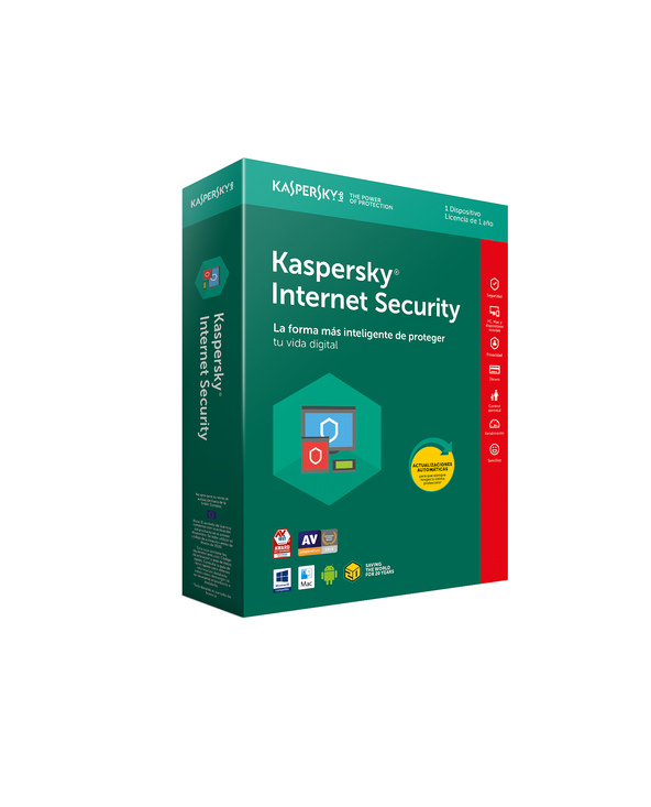 Kaspersky Lab Internet Security 2018, 1U, 1Y Antivirus security 1 licence(s) 1 année(s)