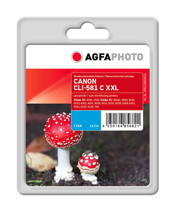 AgfaPhoto APCCLI581XXLC cartouche d'encre 1 pièce(s) Compatible Cyan