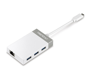 Trendnet TUC-ETGH3 station d'accueil USB 3.2 Gen 1 (3.1 Gen 1) Type-C Gris, Blanc