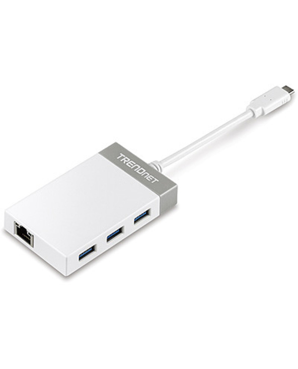 Trendnet TUC-ETGH3 station d'accueil USB 3.2 Gen 1 (3.1 Gen 1) Type-C Gris, Blanc