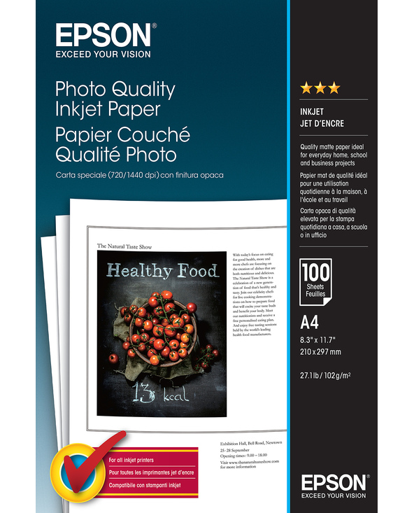 Epson Photo Quality Inkjet Paper - A4 - 100 Feuilles