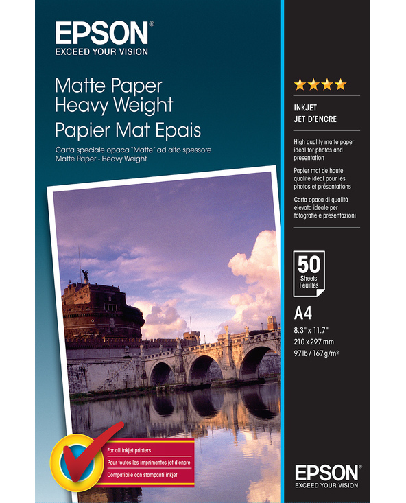 Epson Matte Paper Heavy Weight - A4 - 50 Feuilles