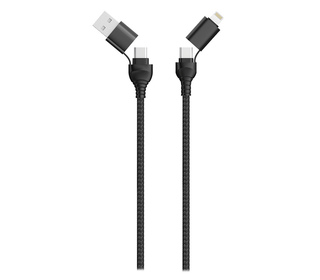 2GO 797369 câble USB 1,2 m USB A/USB C USB C/Lightning Noir