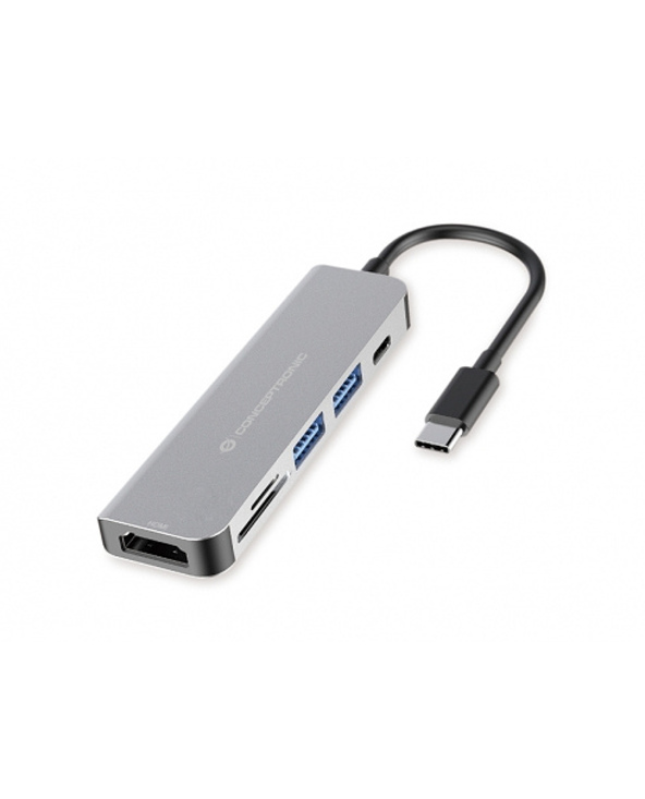 Conceptronic DONN02G station d'accueil USB 3.2 Gen 1 (3.1 Gen 1) Type-C Aluminium