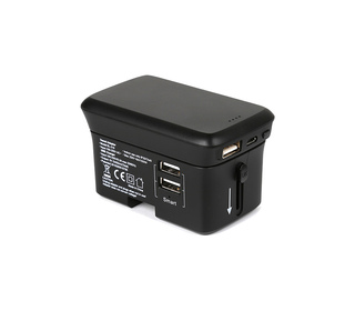 RealPower TravelCharge-4k Universel Noir USB Recharge sans fil Intérieure, Extérieure