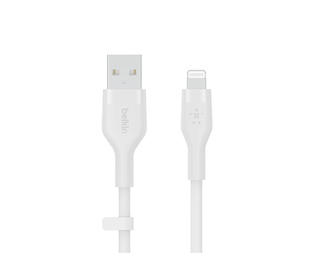 Belkin Cbl Scicone USB-A LTG 2M blc Blanc