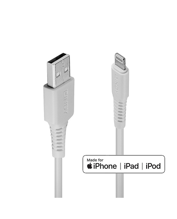 Lindy 31325 câble Lightning 0,5 m Blanc