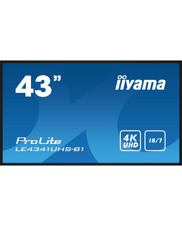 iiyama LE4341UHS-B1 affichage de messages Panneau plat de signalisation numérique 108 cm (42.5") LCD 350 cd/m² 4K Ultra HD Noir 