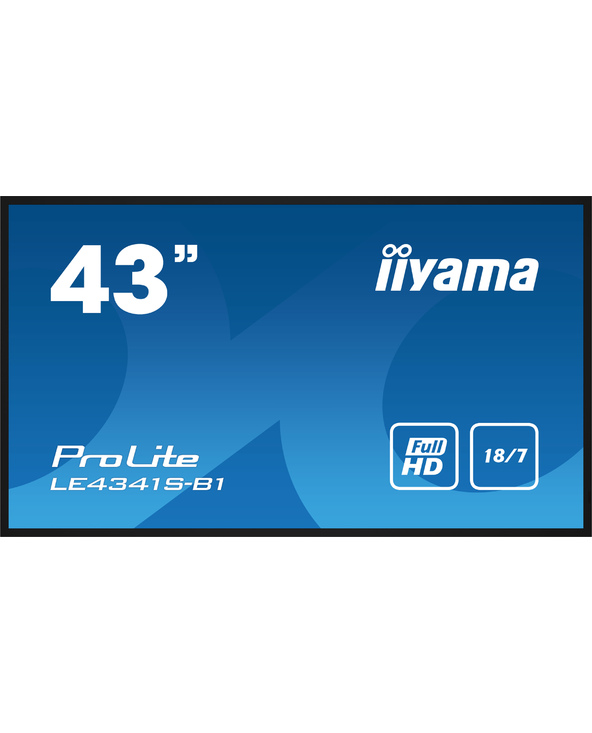 iiyama LE4341S-B1 affichage de messages Panneau plat de signalisation numérique 108 cm (42.5") LCD 350 cd/m² Full HD Noir 18/7