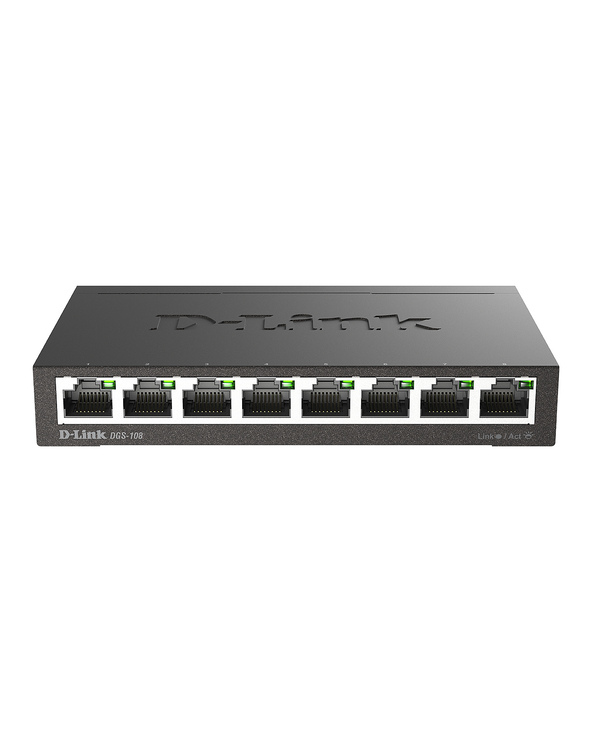 D-Link DGS-108 commutateur réseau Non-géré L2 Gigabit Ethernet (10/100/1000) Noir