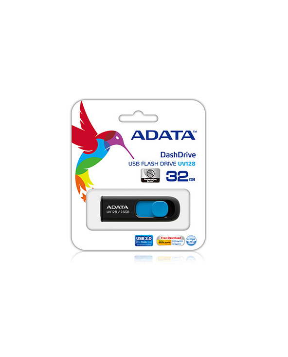 ADATA DashDrive UV128 128GB lecteur USB flash 128 Go USB Type-A 3.2 Gen 1 (3.1 Gen 1) Noir, Bleu
