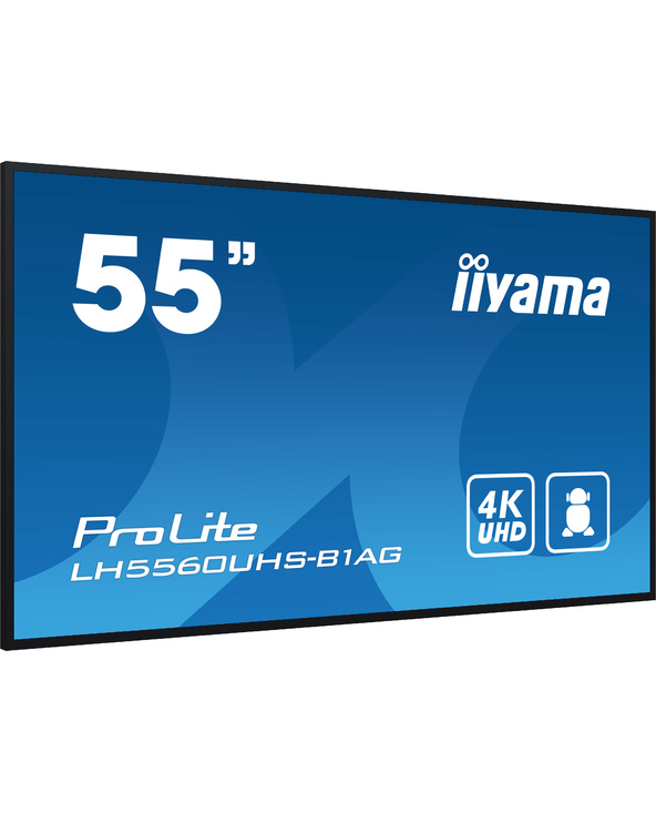 iiyama PROLITE Carte A numérique 139,7 cm (55") LED Wifi 500 cd/m² 4K Ultra HD Noir Intégré dans le processeur Android 11 24/7