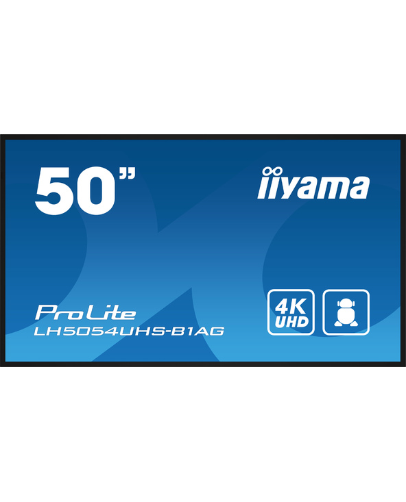 iiyama LH5054UHS-B1AG affichage de messages Panneau plat de signalisation numérique 125,7 cm (49.5") LCD Wifi 500 cd/m² 4K Ultra