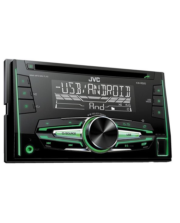 JVC KW-R520E Autoradio CD 2DIN, Entrée USB & AUX en façade