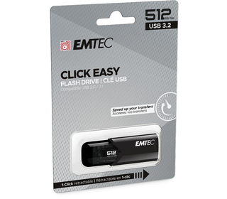 Emtec B110 Click Easy 3.2 lecteur USB flash 512 Go USB Type-A 3.2 Gen 2 (3.1 Gen 2) Noir
