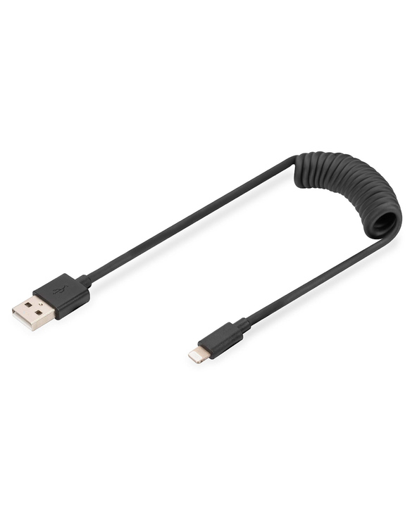 Digitus Câble spiralé USB 2.0 – USB A vers Lightning