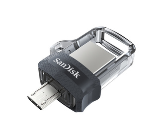 SanDisk Ultra Dual m3.0 lecteur USB flash 16 Go USB Type-A / Micro-USB 3.2 Gen 1 (3.1 Gen 1) Noir, Argent, Transparent