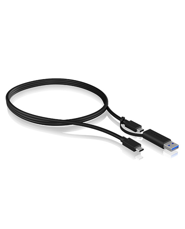 ICY BOX IB-CB031 câble USB 1 m USB 3.2 Gen 2 (3.1 Gen 2) USB A/USB C USB C Noir