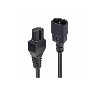Lindy 30314 câble électrique Noir 2 m Coupleur C14 Coupleur C15