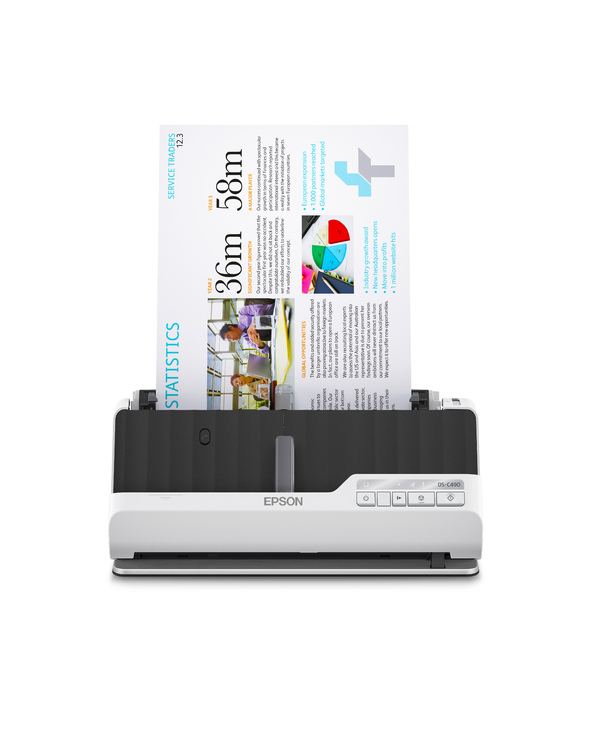 Epson DS-C490 Chargeur automatique de documents + Scanner à feuille 600 x 600 DPI A4 Noir, Blanc