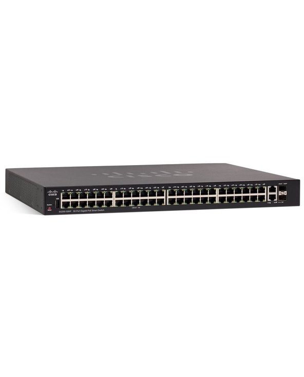 Cisco SG250-50P Géré L2/L3 Gigabit Ethernet (10/100/1000) Connexion Ethernet, supportant l'alimentation via ce port (PoE) 1U Noi