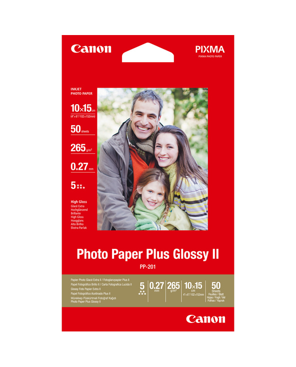 Canon Papier photo brillant extra II 4 × 6 po (10 × 15 cm) PP-201 - 50 feuilles