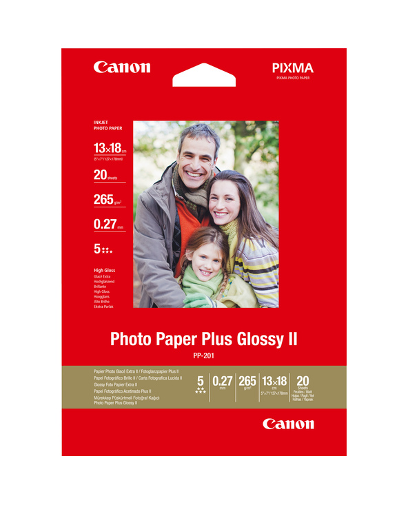 Canon Papier photo brillant extra II 5 × 7 po (13 × 18 cm) PP-201 - 20 feuilles
