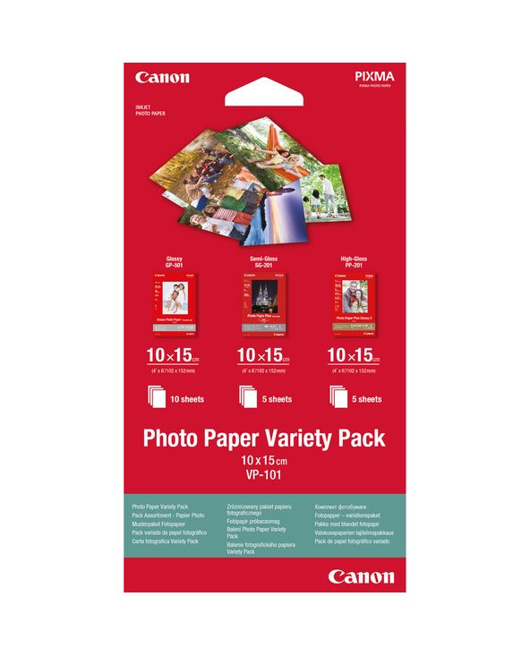 Canon Pack variété de papier photo 4 × 6" (10 × 15 cm) VP-101 de , 20 feuilles