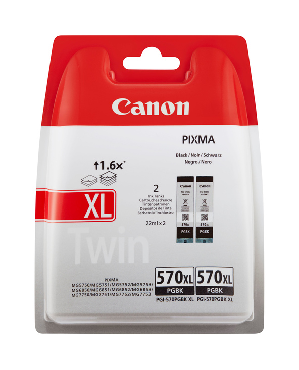 Canon Cartouche d'encre noire à haut rendement PGI-570BK XL (double pack)