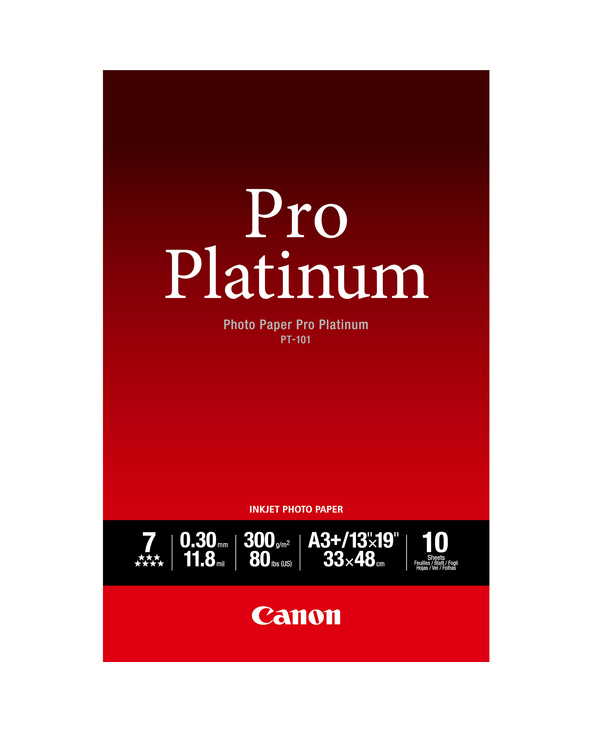 Canon Papier photo professionnel Platinum A3 Plus PT-101 - 10 feuilles