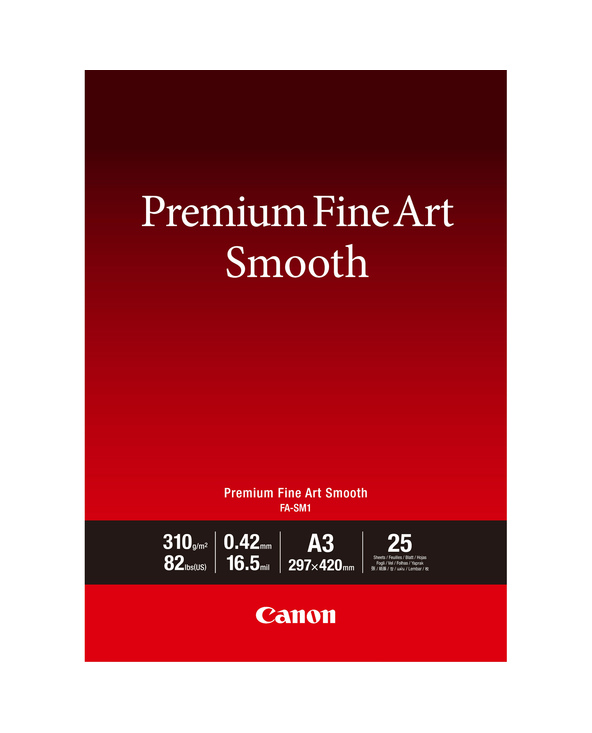 Canon Papier A3 beaux-arts lisse Premium FA-SM1 - 25 feuilles