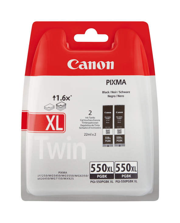Canon Cartouche d'encre noire PGI-550BK (double pack)