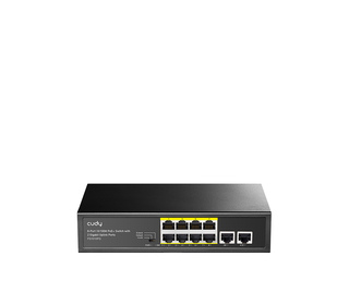 Cudy FS1010PG commutateur réseau Fast Ethernet (10/100) Connexion Ethernet, supportant l'alimentation via ce port (PoE) Noir