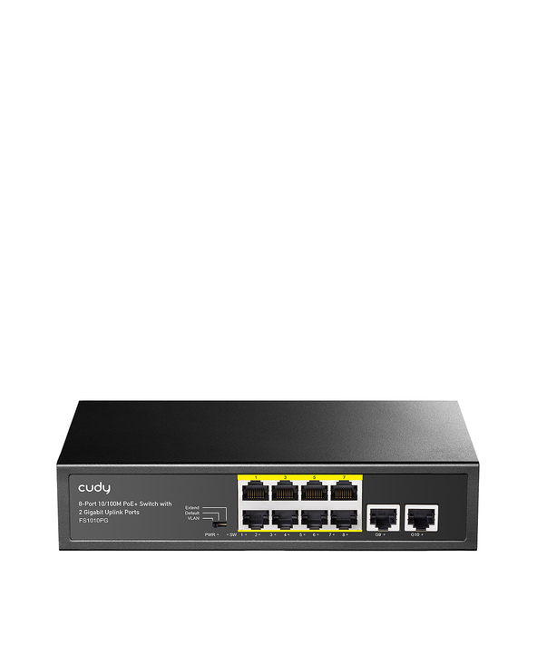 Cudy FS1010PG commutateur réseau Fast Ethernet (10/100) Connexion Ethernet, supportant l'alimentation via ce port (PoE) Noir