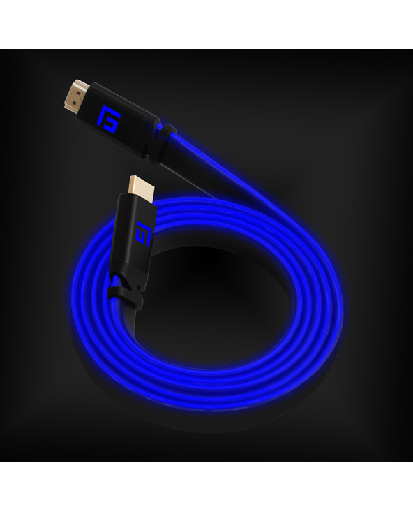 Floating Grip FG-HDMILED-300-BLUE câble HDMI 3 m HDMI Type A (Standard) Noir