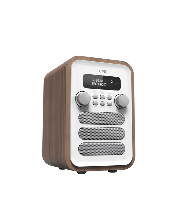 Denver DAB-48WHITE Radio portable Personnel Numérique Blanc, Bois