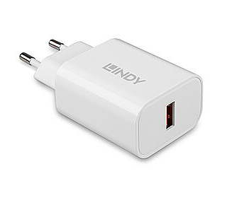 Lindy 73412 chargeur d'appareils mobiles Smartphone, Tablette Blanc Secteur Charge rapide Intérieure, Extérieure