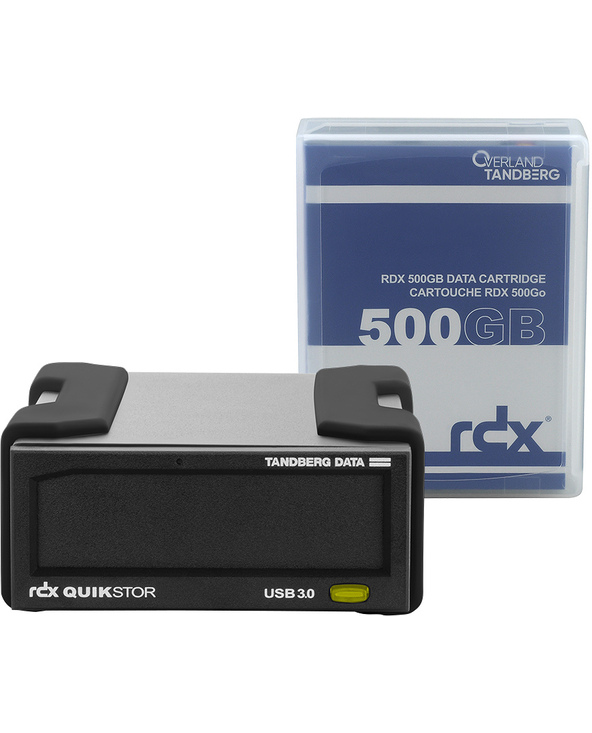 Overland-Tandberg Kit de lecteur RDX avec cassette de 500 Go, externe, noir, USB3+