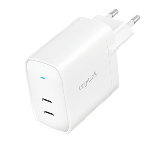 LogiLink PA0283 chargeur d'appareils mobiles Téléphone portable, Tablette Blanc Secteur Charge rapide Intérieure