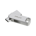 PNY DUO LINK lecteur USB flash 128 Go USB Type-A / USB Type-C 3.2 Gen 1 (3.1 Gen 1) Acier inoxydable