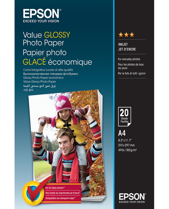 Epson Value Glossy Photo Paper - A4 - 20 Feuilles