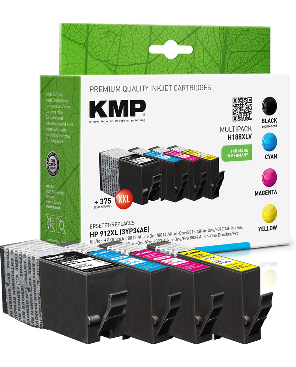 KMP MULTIPACK H 188XLV cartouche d'encre 4 pièce(s) Compatible Noir, Cyan, Magenta, Jaune