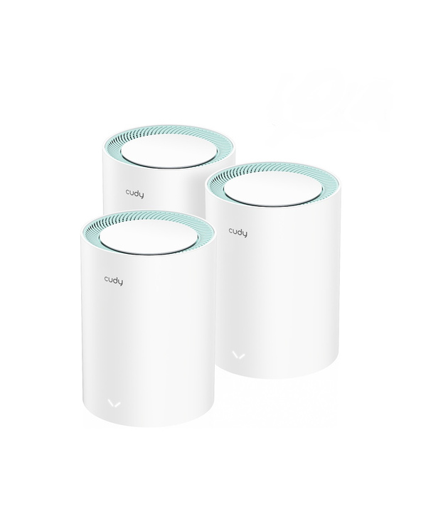 Cudy M1300 3-PACK système Wi-Fi maillé Bi-bande (2,4 GHz / 5 GHz) Wi-Fi 5 (802.11ac) Blanc 1 Interne