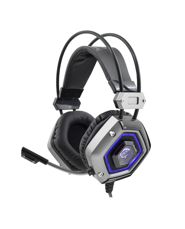 White Shark LION Casque Avec fil Arceau Jouer USB Type-A Noir, Argent