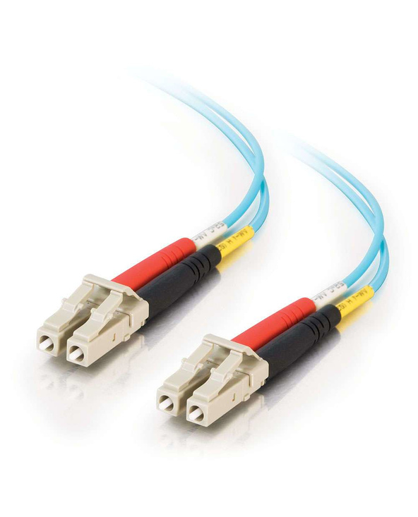 C2G Câble de raccordement en fibres optiques multimodes LC-LC 50/125 OM3 Duplex PVC (LSZH) 10 Gbit de 2 M - Aqua