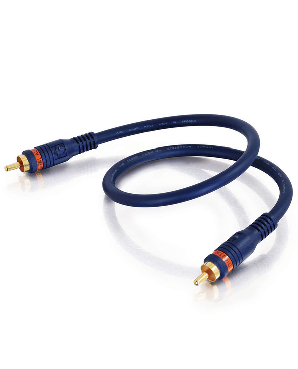 C2G 2m Velocity Digital Audio Coax Cable câble video composite RCA Noir