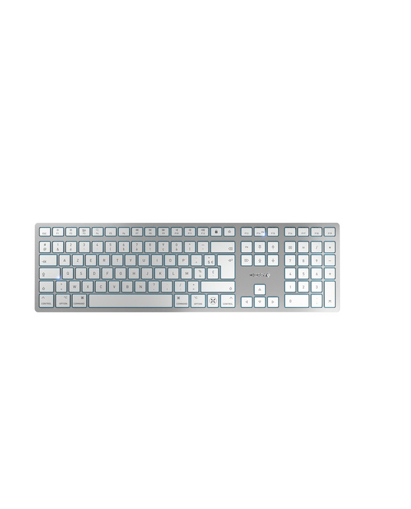 CHERRY KW 9100 SLIM FOR MAC clavier USB + Bluetooth AZERTY Français Argent