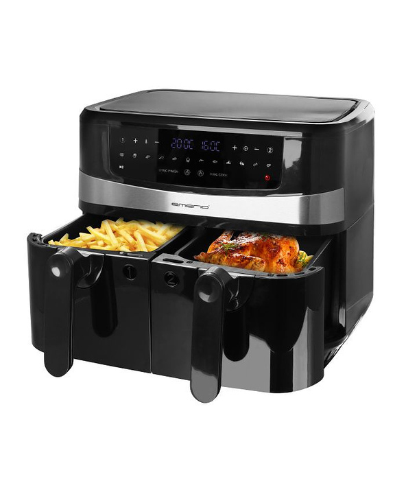 Emerio AF-126672.4 friteuse Double 9 L Autonome 2400 W Friteuse d’air chaud Noir